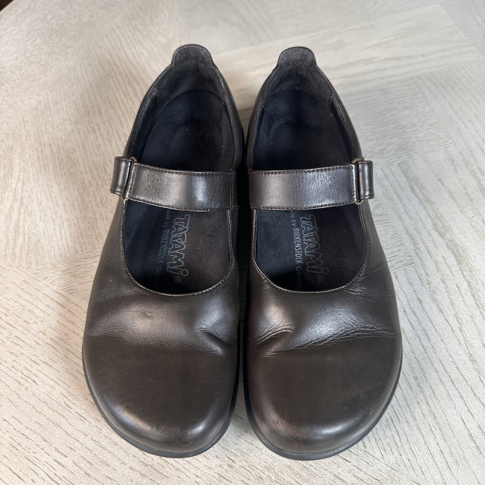 Birkenstock Footprints Maryjane Shoes 39 Comfort Brown Leather Hook & Loop